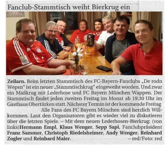 Stammtisch mit Bierkrugeinweihung 95m - ohne